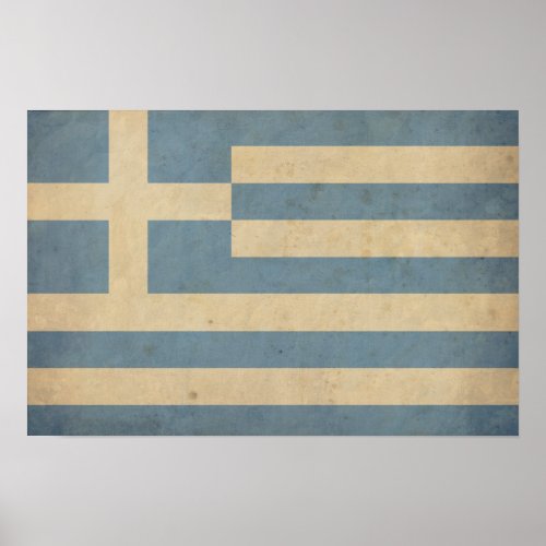 Vintage Greece Flag Poster