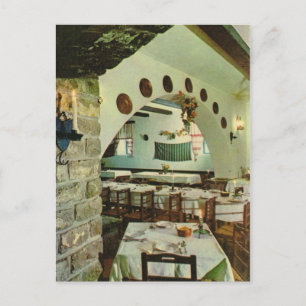 Vintage Greece, Inside a Greek Taverna Postcard