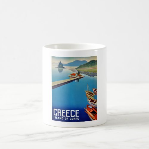 Vintage Greece Isle of Corfu Travel Coffee Mug