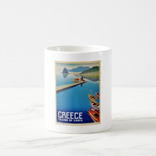 Vintage Greece Isle of Corfu Travel Coffee Mug
