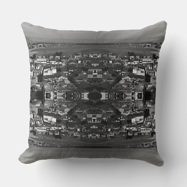 Vintage Greece Nafplion beach Notebook Throw Pillow (Front)