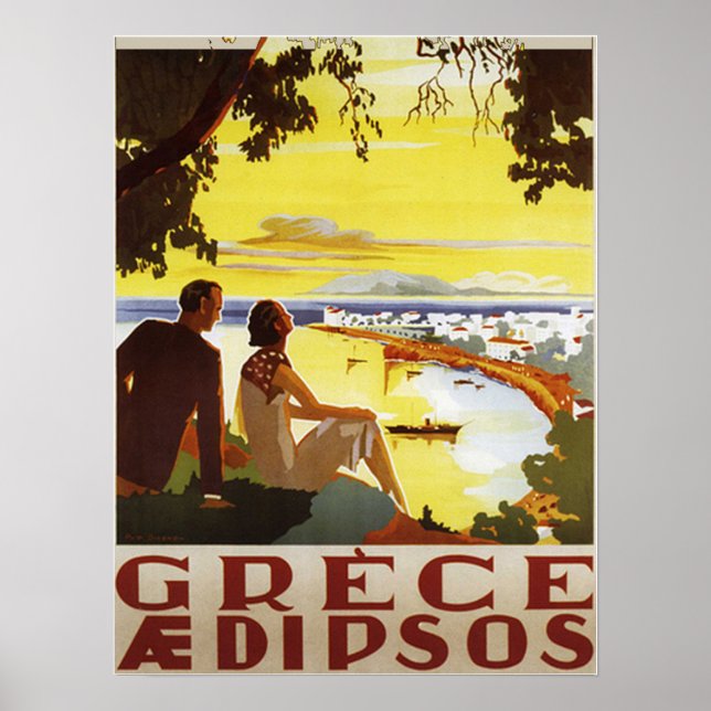 Vintage Greece Poster Print (Front)