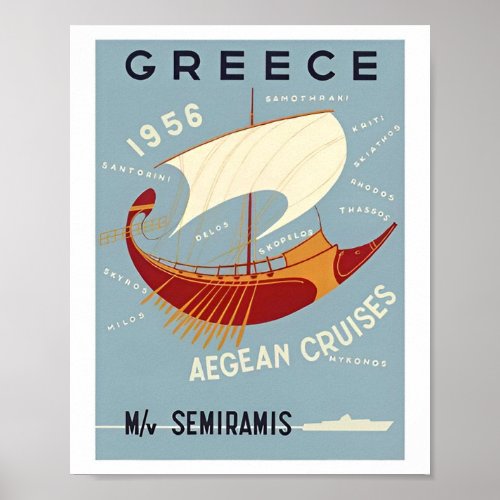 Vintage Greece Travel Graphic Poster