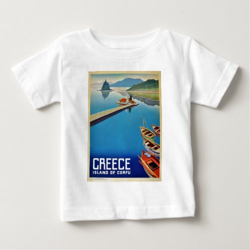 Vintage Greece Travel _ Island of Corfu Baby T_Shirt