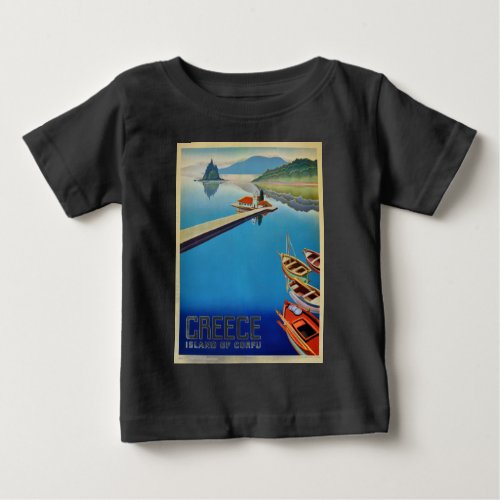 Vintage Greece Travel _ Island of Corfu Baby T_Shirt