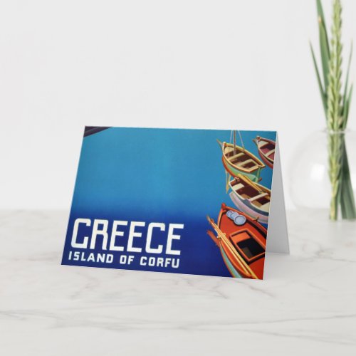 Vintage Greece Travel _ Island of Corfu Card