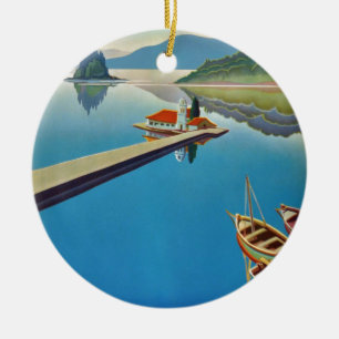 Vintage Greece Travel - Island of Corfu Ceramic Ornament
