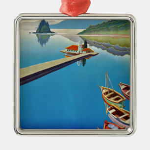 Vintage Greece Travel - Island of Corfu Metal Ornament