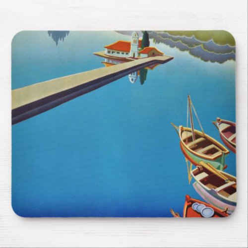 Vintage Greece Travel _ Island of Corfu Mouse Pad