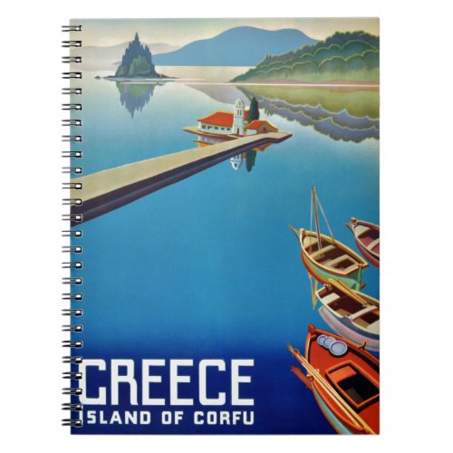 Vintage Greece Travel _ Island of Corfu Notebook