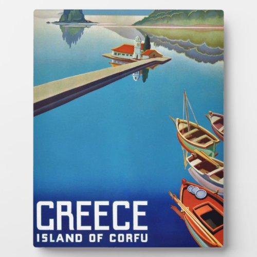 Vintage Greece Travel _ Island of Corfu Plaque