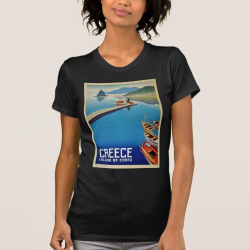 Vintage Greece Travel _ Island of Corfu T_Shirt
