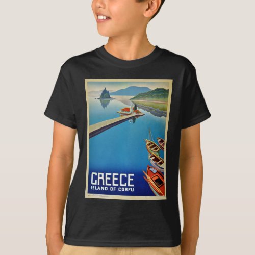 Vintage Greece Travel _ Island of Corfu T_Shirt