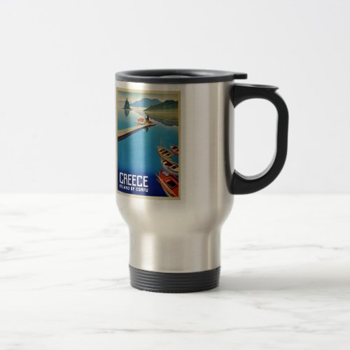Vintage Greece Travel _ Island of Corfu Travel Mug