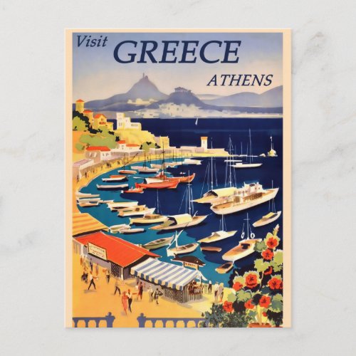 Vintage Greece Travel Postcard