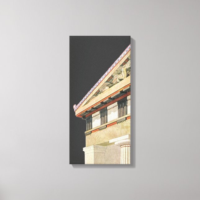 Vintage Greek Architecture, Temple of Athena Canvas Print (Front)