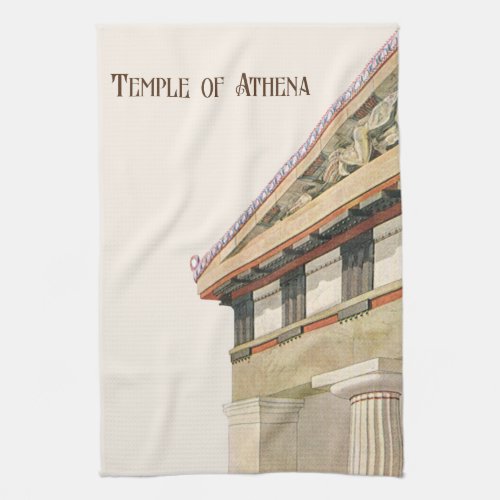 Vintage Greek Architecture Temple of Athena Kitchen Towel