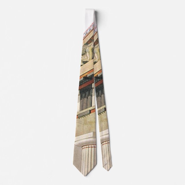 Vintage Greek Architecture, Temple of Athena Tie (Front)