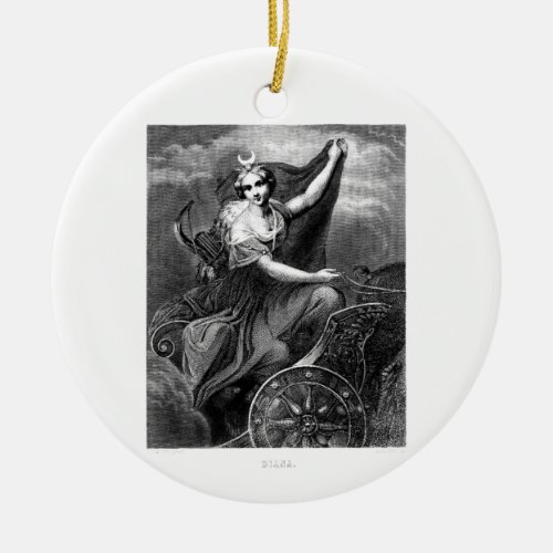 Vintage Greek Goddess Diana Artemis Roman Ancient Ceramic Ornament