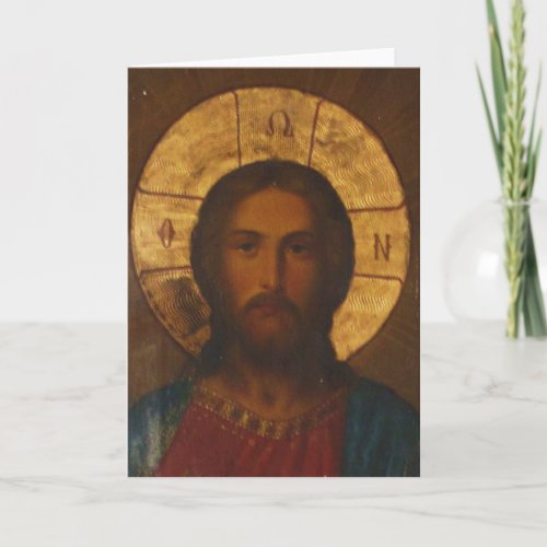 VINTAGE GREEK ORTHODOX ICON CARD