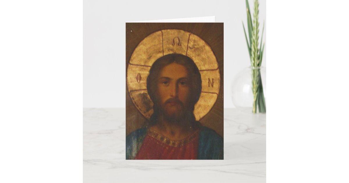 VINTAGE GREEK ORTHODOX ICON CARD | Zazzle