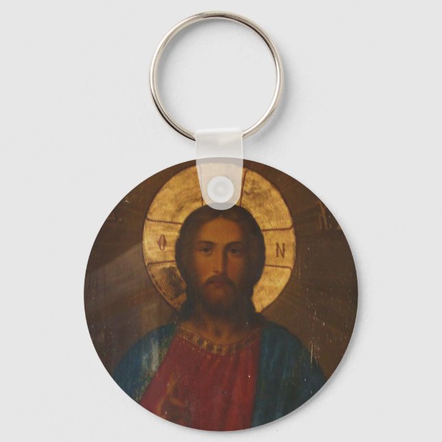 VINTAGE GREEK ORTHODOX ICON KEYCHAIN (Front)