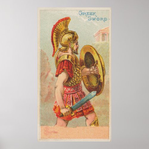Vintage Greek Spartan Illustration 1887 Poster