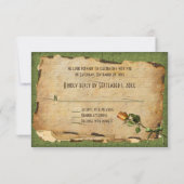 Vintage Green and Gold Reply Card (Back)