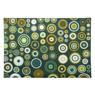 Vintage Green and White Fifties Abstract Art Cloth Placemat