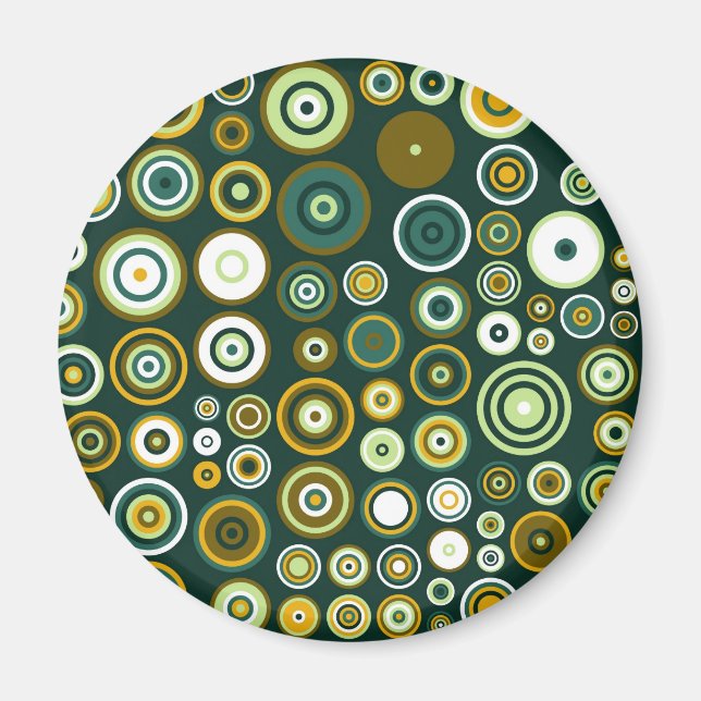 Vintage Green and White Fifties Abstract Art Magnet (Front)