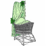 Vintage Green Baby Bassinet Statuette at Zazzle