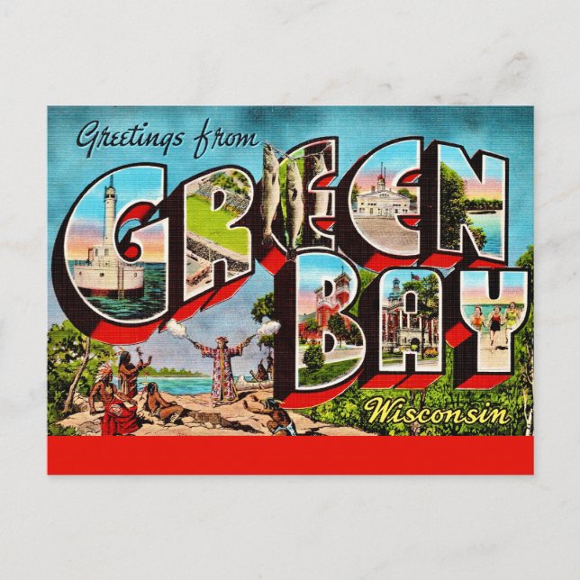 Vintage Green Bay WI Postcard (Front)