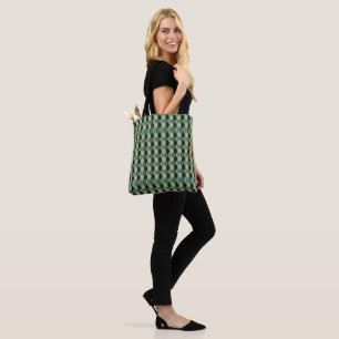 Vintage Green beige geometrical St Patrick pattern Tote Bag