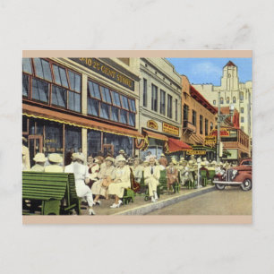 Vintage Green Benches St. Petersburg Postcard