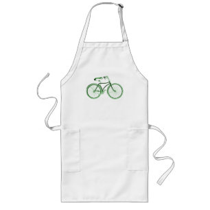 Vintage Green Bicycle Long Apron