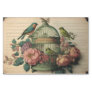 vintage Green Birdcage birds and floral decoupage Tissue Paper