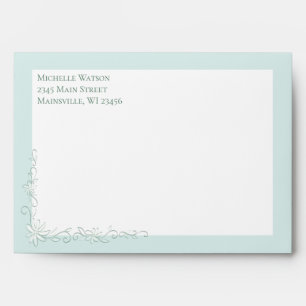 Vintage Green Birth Announcement Gender Neutral Envelope