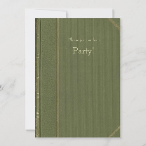 Vintage Green Book Invitation