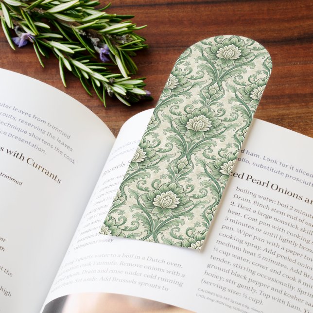 Vintage green botanical pattern bookmarks (Book)