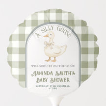 Vintage Green Bowtie Goose Baby Shower Balloon