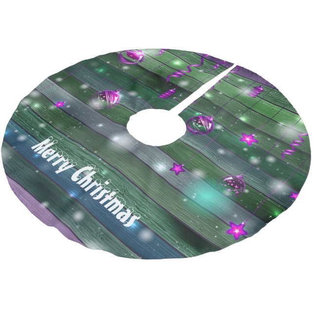 Vintage Green Brushed Polyester Tree Skirt (Angled)