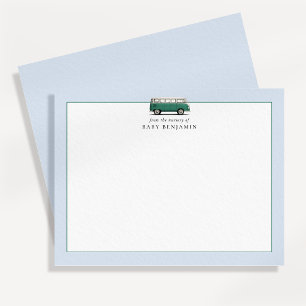 Vintage Green Bus Nursery Note Card