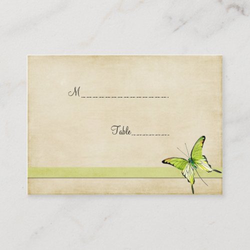 Vintage Green Butterfly Table Place Card