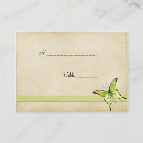 Vintage Green Butterfly Table Place Card Business Card