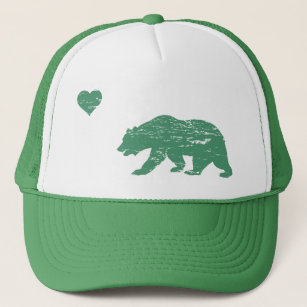 Vintage Green California Love Trucker Hat