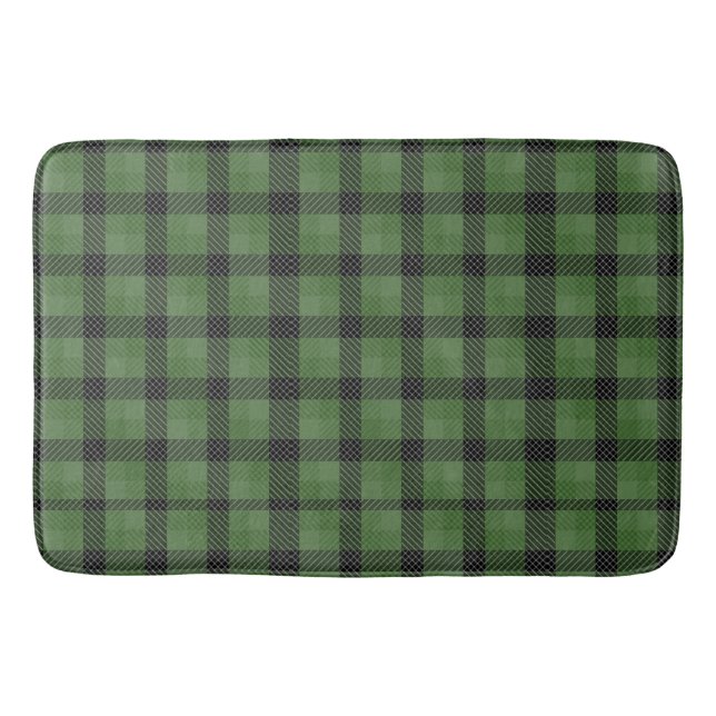 Vintage Green Christmas plaid holiday Gift  Bath Mat (Front)