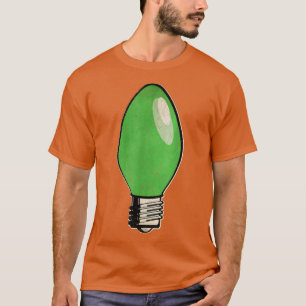 Vintage Green Christmas Tree Light Bulb T-Shirt