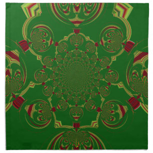 Vintage Green Cloth Napkin