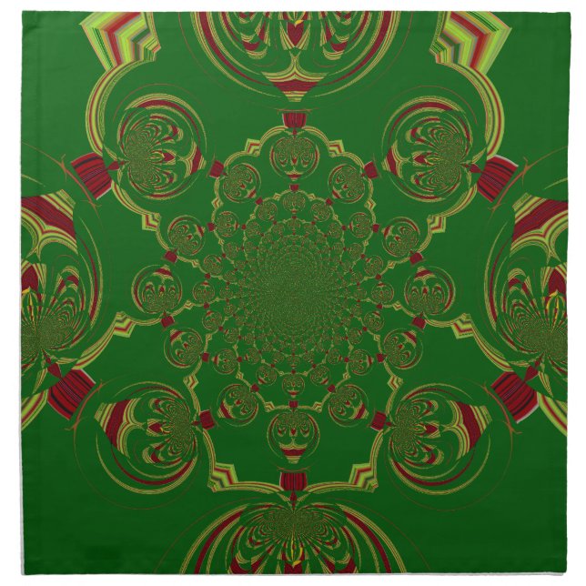 Vintage Green Cloth Napkin (Front)