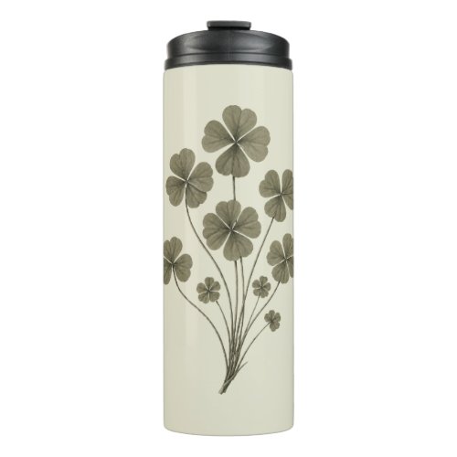 Vintage Green Clover Thermal Tumbler